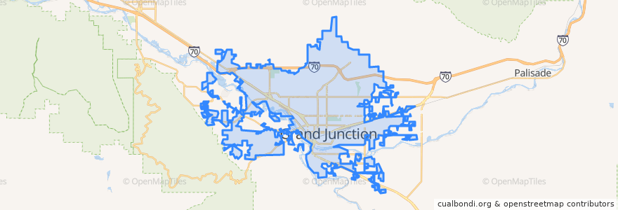 Mapa de ubicacion de Grand Junction.