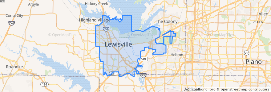 Mapa de ubicacion de Lewisville.