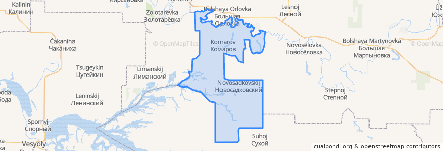 Mapa de ubicacion de Комаровское сельское поселение.