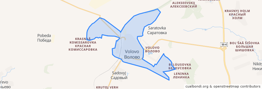 Mapa de ubicacion de городское поселение Волово.