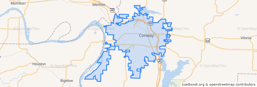 Mapa de ubicacion de Conway.