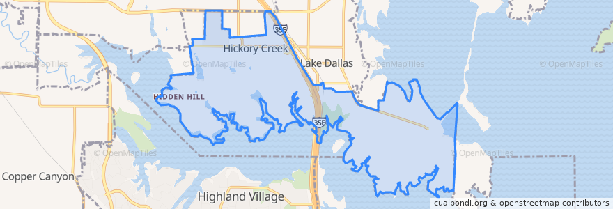 Mapa de ubicacion de Hickory Creek.