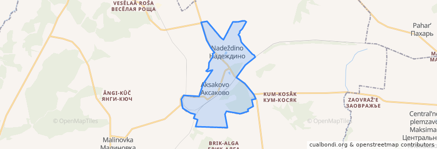 Mapa de ubicacion de Аксаковский сельсовет.