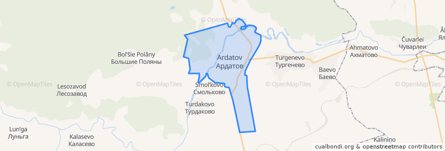 Mapa de ubicacion de городское поселение Ардатов.