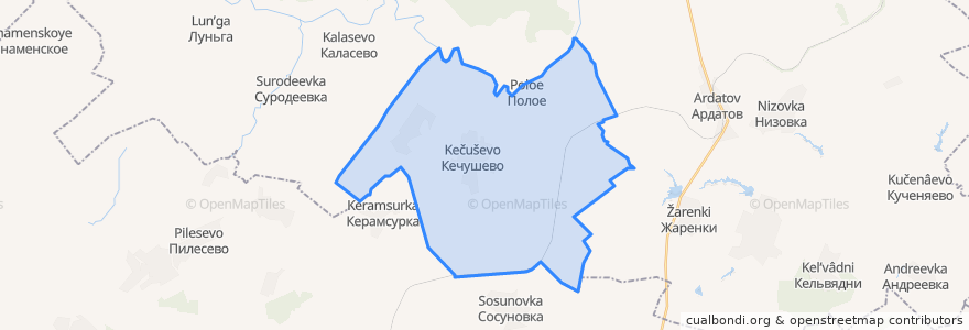 Mapa de ubicacion de Кечушевское сельское поселение.