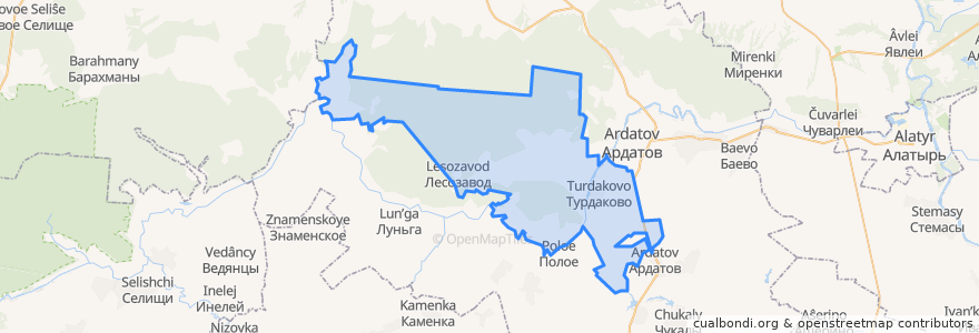 Mapa de ubicacion de Редкодубское сельское поселение.