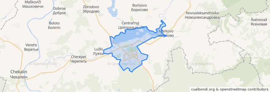 Mapa de ubicacion de городское поселение Суворов.