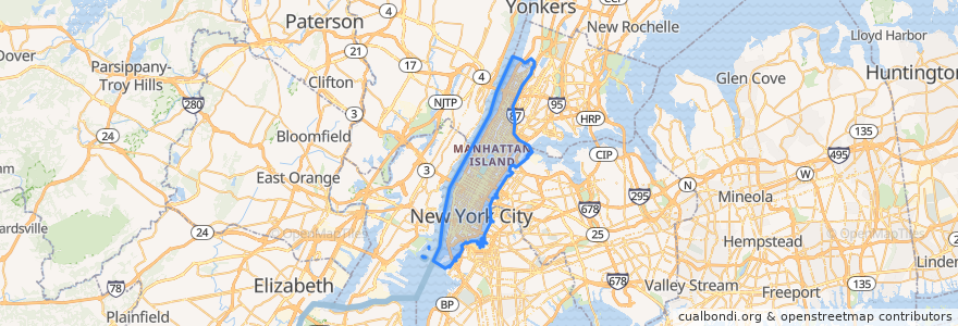 Mapa de ubicacion de 纽约县.