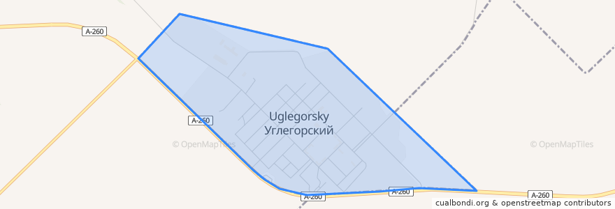 Mapa de ubicacion de Углегорское сельское поселение.