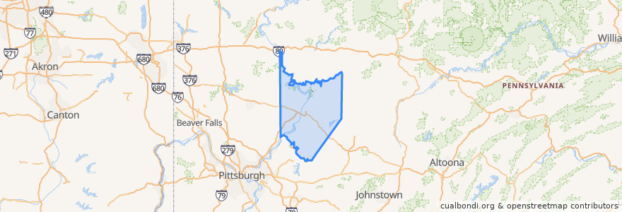 Mapa de ubicacion de Armstrong County.