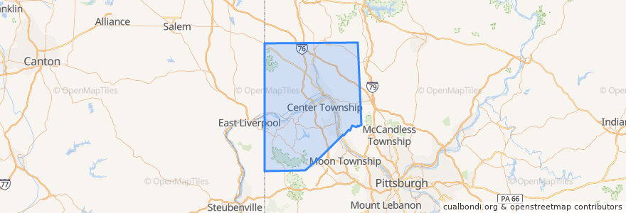 Mapa de ubicacion de Beaver County.