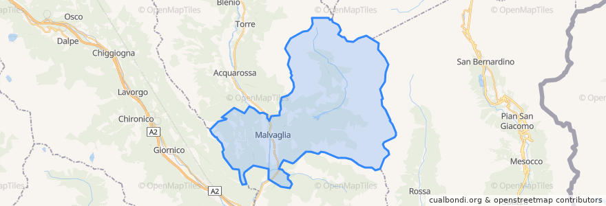 Mapa de ubicacion de Serravalle.