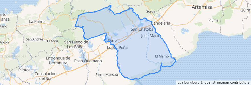 Mapa de ubicacion de San Cristóbal.