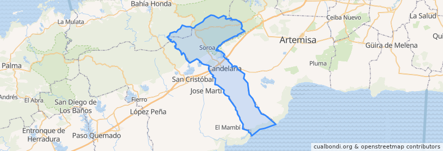 Mapa de ubicacion de Candelaria.