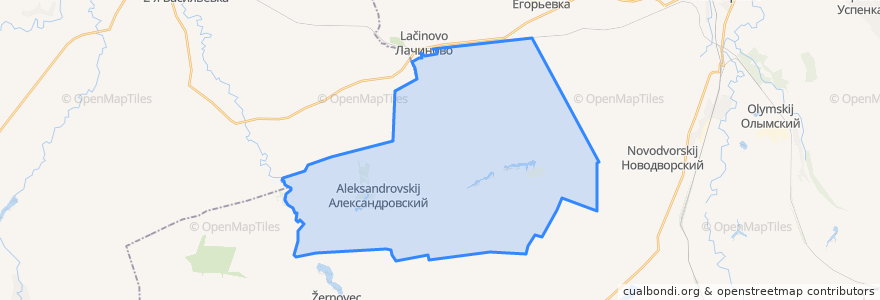 Mapa de ubicacion de Алексеевский сельсовет.