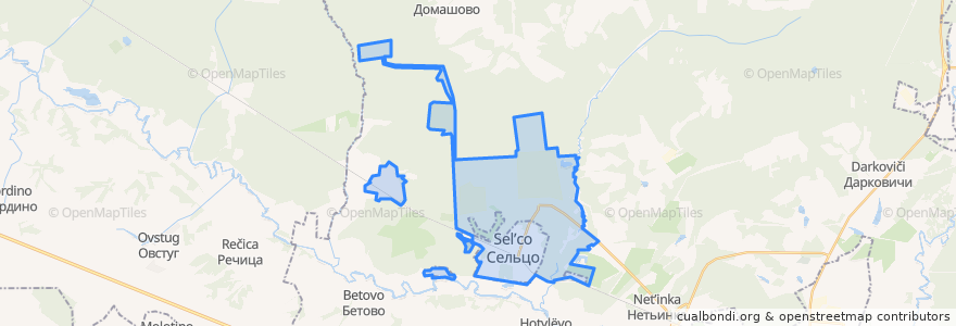 Mapa de ubicacion de городской округ Сельцо.