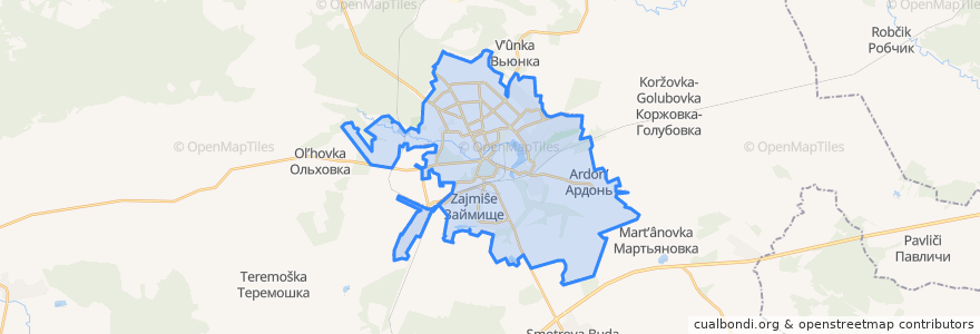 Mapa de ubicacion de городской округ Клинцы.