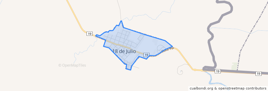 Mapa de ubicacion de 18 de Julio.