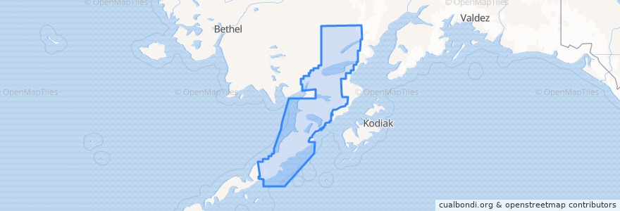Mapa de ubicacion de Lake and Peninsula.