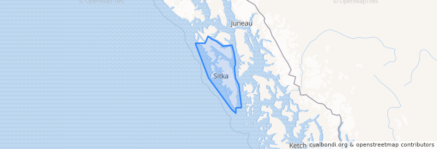 Mapa de ubicacion de Sitka.