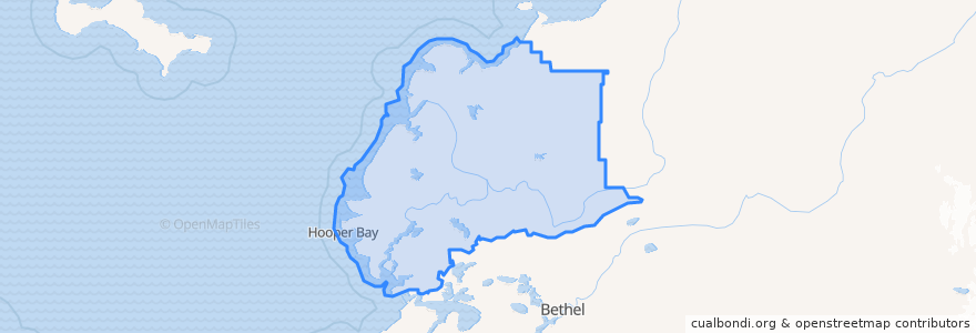 Mapa de ubicacion de Kusilvak Census Area.