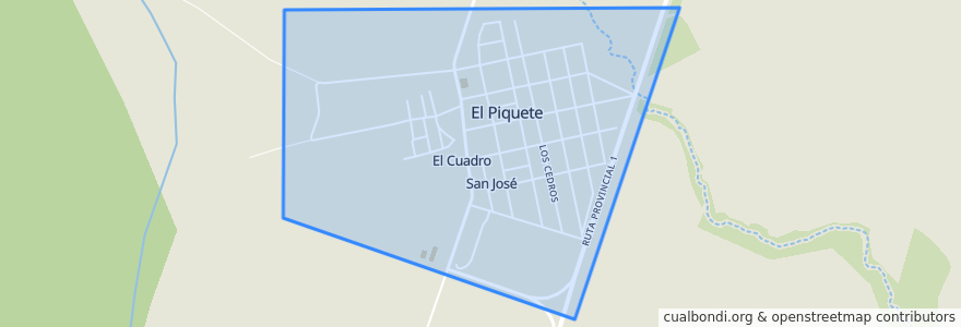 Mapa de ubicacion de El Piquete.