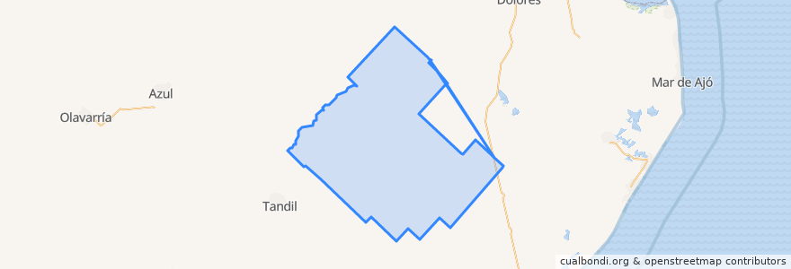 Mapa de ubicacion de Partido de Ayacucho.