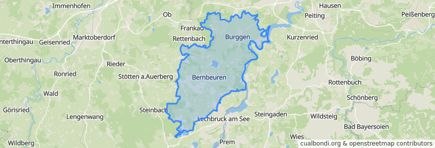 Mapa de ubicacion de Bernbeuren (VGem).