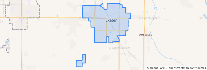 Mapa de ubicacion de Exeter.