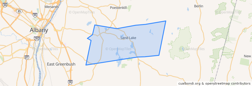 Mapa de ubicacion de Town of Sand Lake.