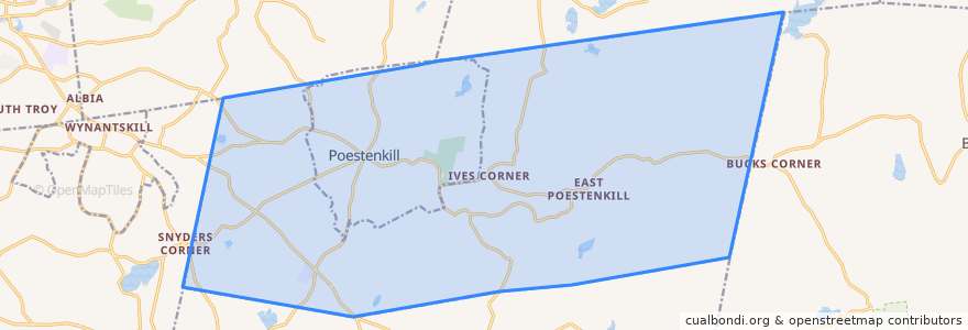 Mapa de ubicacion de Town of Poestenkill.
