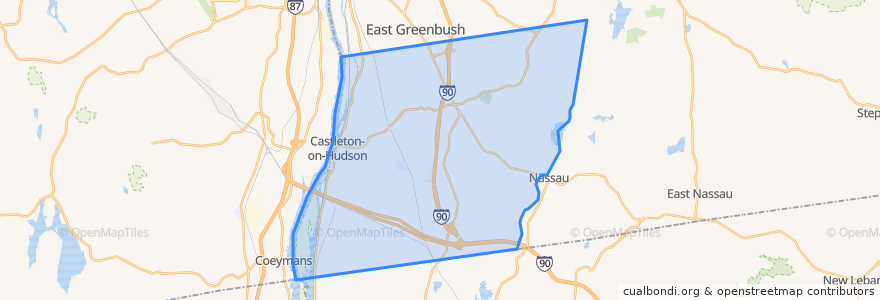 Mapa de ubicacion de Town of Schodack.