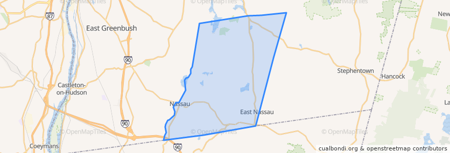 Mapa de ubicacion de Town of Nassau.