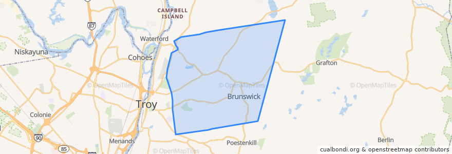 Mapa de ubicacion de Town of Brunswick.
