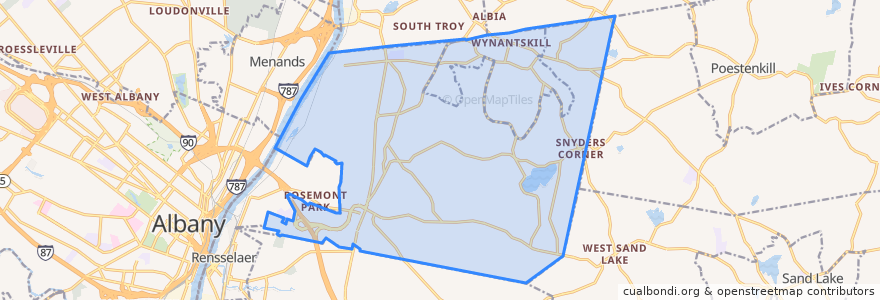 Mapa de ubicacion de Town of North Greenbush.