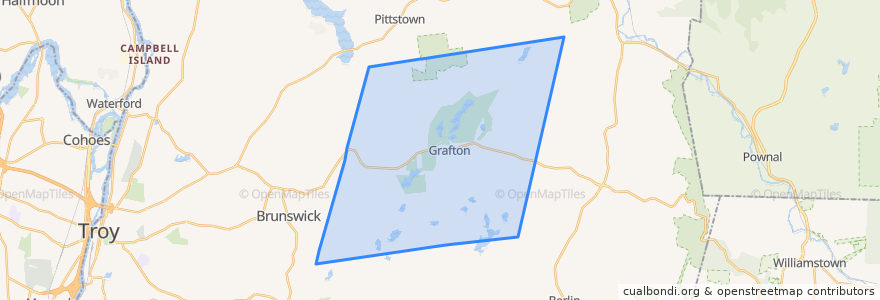 Mapa de ubicacion de Town of Grafton.