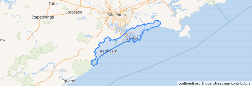 Mapa de ubicacion de Região Metropolitana da Baixada Santista.