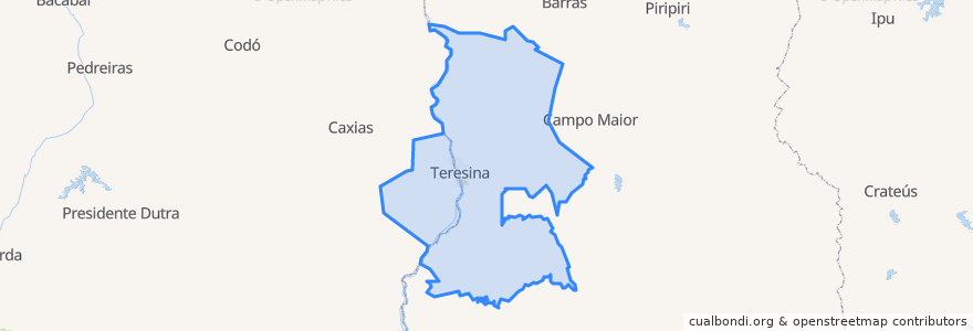 Mapa de ubicacion de Região Integrada de Desenvolvimento da Grande Teresina.