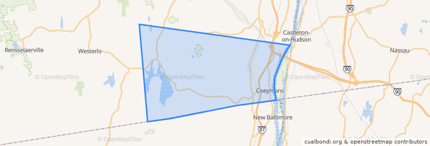 Mapa de ubicacion de Town of Coeymans.