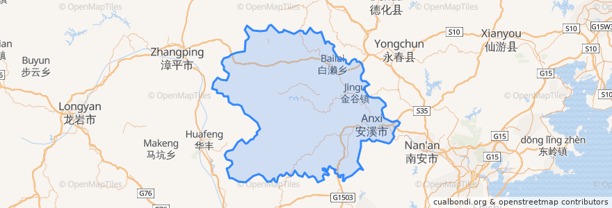 Mapa de ubicacion de 安溪县.