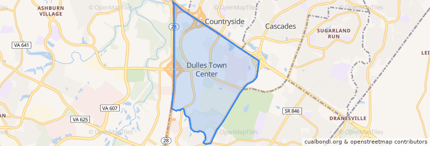 Mapa de ubicacion de Dulles Town Center.
