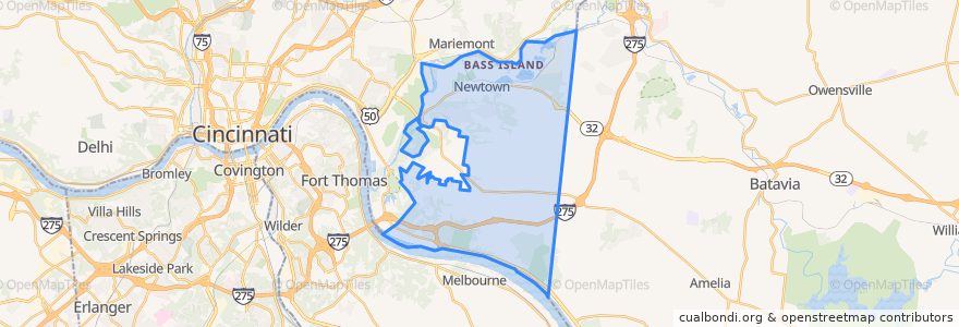 Mapa de ubicacion de Anderson Township.