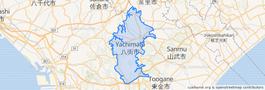 Mapa de ubicacion de Yachimata.