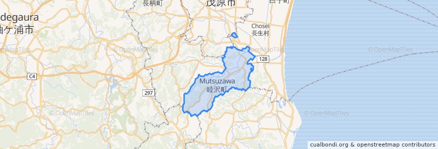 Mapa de ubicacion de 睦沢町.