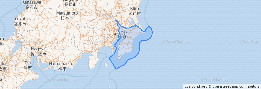 Mapa de ubicacion de Chiba Prefecture.