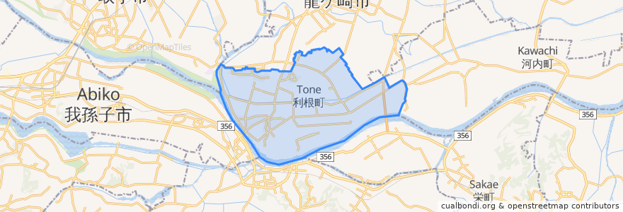 Mapa de ubicacion de Tone.