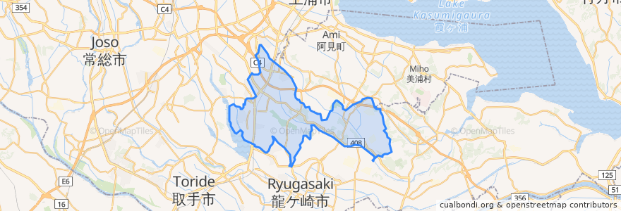 Mapa de ubicacion de 牛久市.