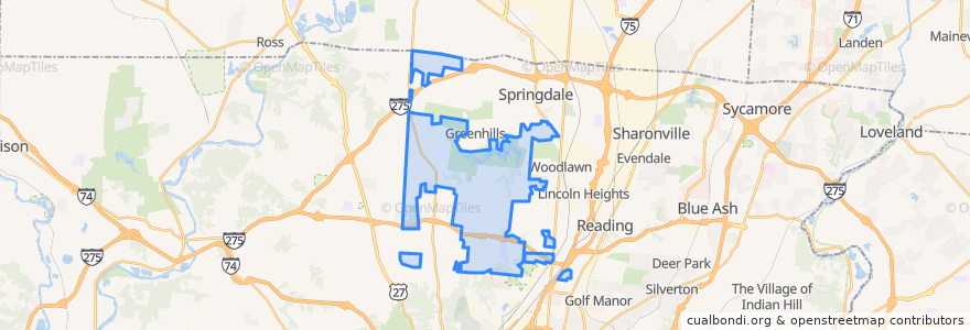 Mapa de ubicacion de Springfield Township.