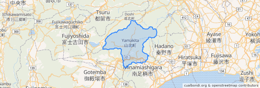 Mapa de ubicacion de Yamakita.