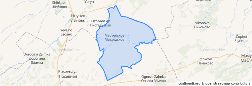 Mapa de ubicacion de Медведский сельсовет.